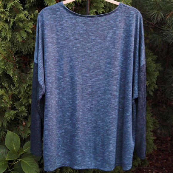 INC Plus Sz-3X Soft Contrast-Sleeve Sweater  NWT - Picture 2 of 5